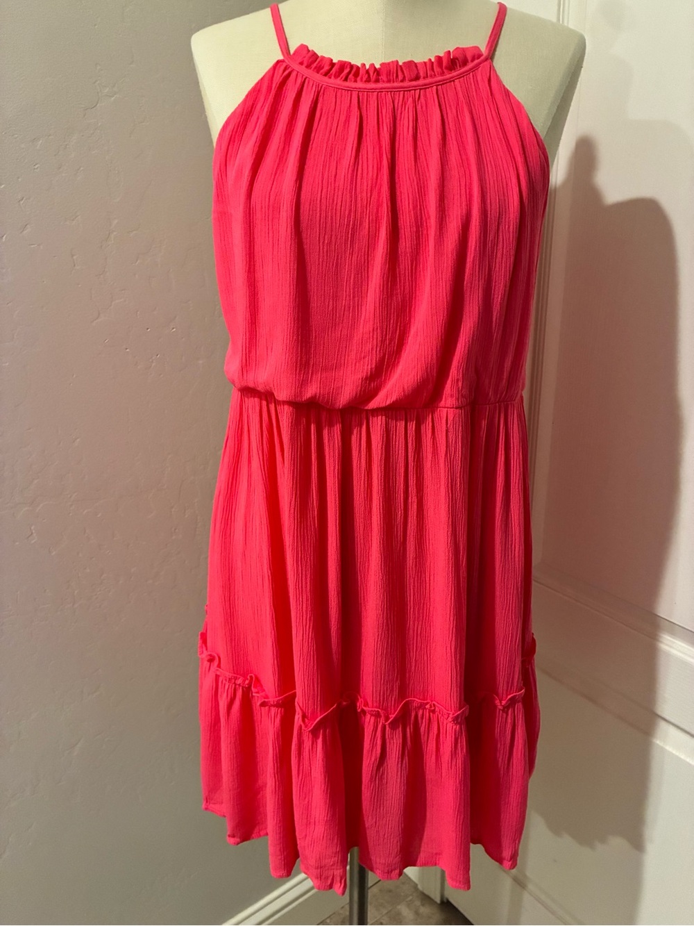 Blue Rain Hot Pink Halter Mini Dress